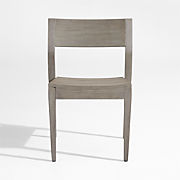 Andorra Weathered Grey Wood Stackable Outdoor Dining Side Chair