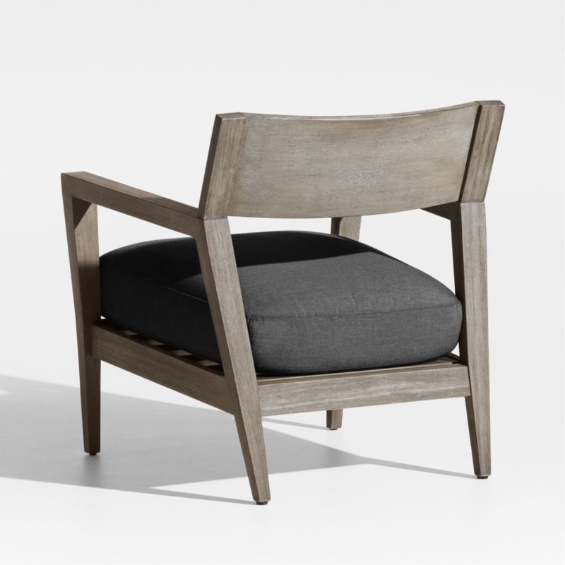 Andorra Weathered Grey Wood Outdoor Lounge Chair with Charcoal Grey Sunbrella ® Cushion - image 5 of 7