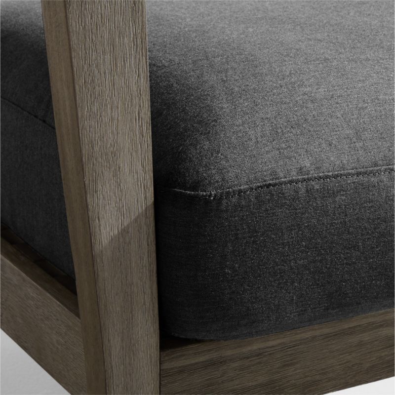 Andorra Weathered Grey Wood Outdoor Lounge Chair with Charcoal Grey Sunbrella ® Cushion - image 6 of 7