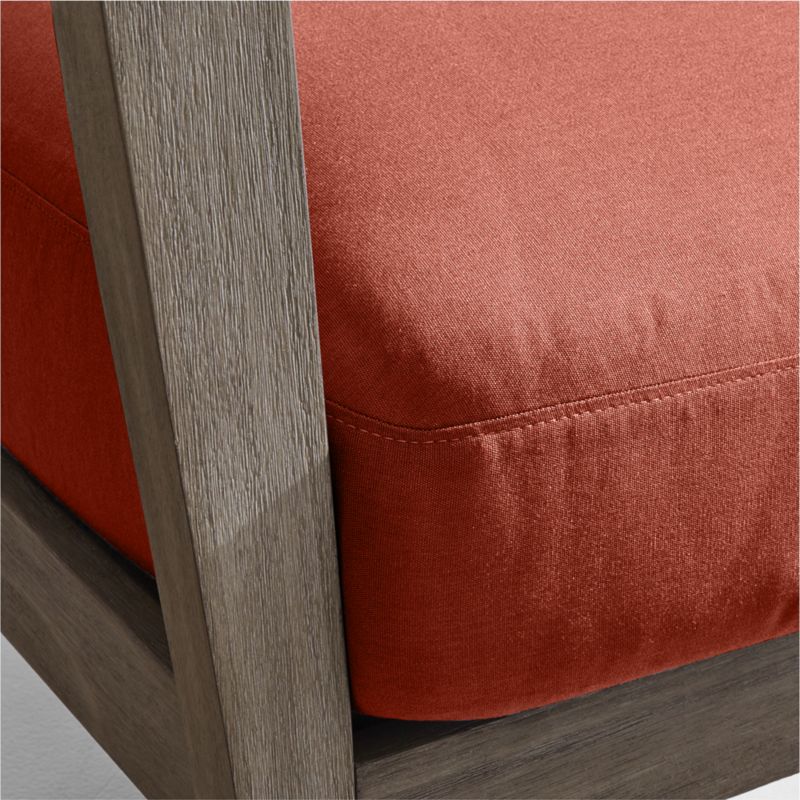 Andorra Weathered Grey Wood Outdoor Lounge Chair with Henna Red Sunbrella ® Cushion - image 6 of 7