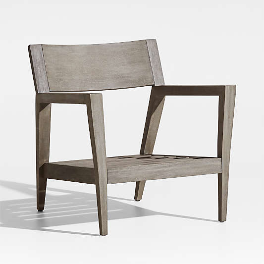 Andorra Weathered Grey Wood Outdoor Lounge Chair