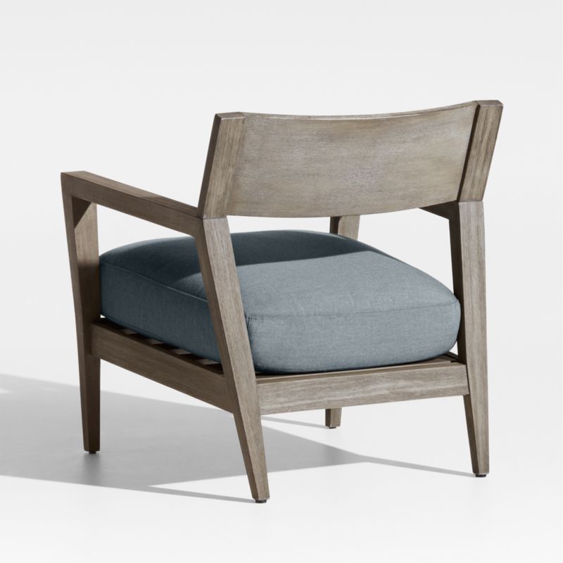 Andorra Weathered Grey Wood Outdoor Lounge Chair with Haze Grey Sunbrella ® Cushion - image 5 of 7