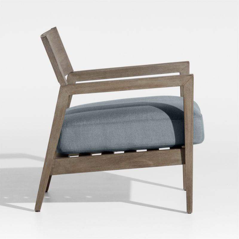 Andorra Weathered Grey Wood Outdoor Lounge Chair with Haze Grey Sunbrella ® Cushion - image 4 of 7