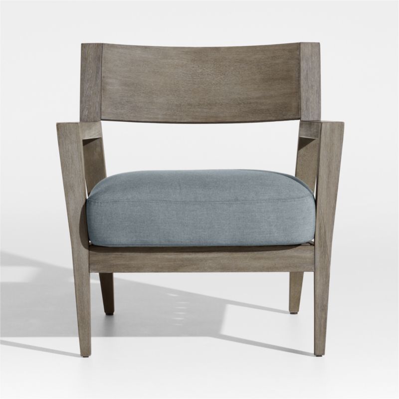 Andorra Weathered Grey Wood Outdoor Lounge Chair with Haze Grey Sunbrella ® Cushion - image 3 of 7