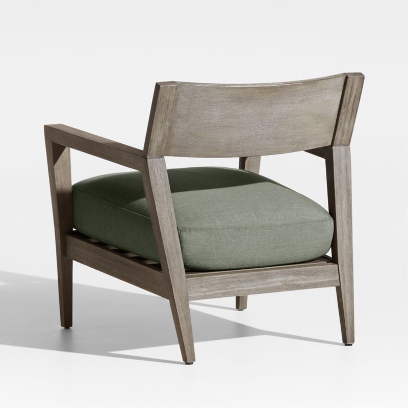 Andorra Weathered Grey Wood Outdoor Lounge Chair with Sage Green Sunbrella ® Cushion - image 5 of 7