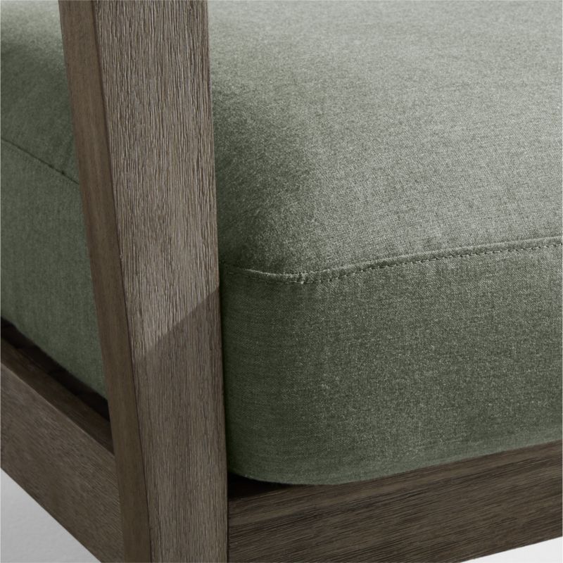 Andorra Weathered Grey Wood Outdoor Lounge Chair with Sage Green Sunbrella ® Cushion - image 6 of 7