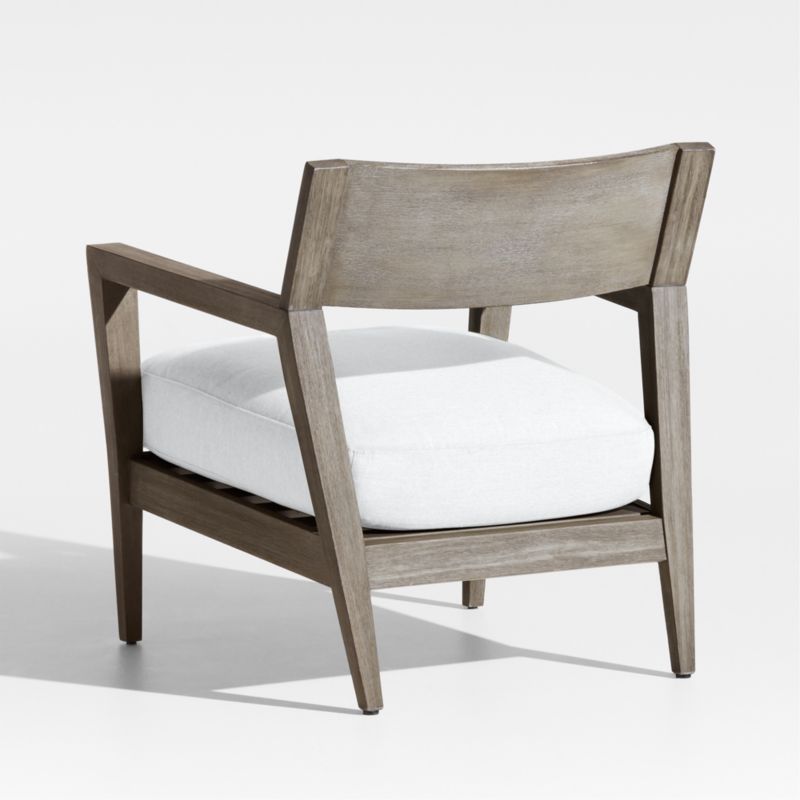 Andorra Weathered Grey Wood Outdoor Lounge Chair with White Sunbrella ® Cushion - image 5 of 7