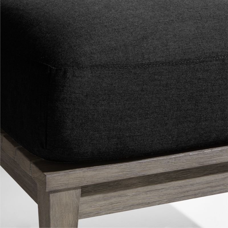 Andorra Weathered Grey Wood Outdoor Ottoman with Black Sunbrella ® Cushion - image 5 of 6