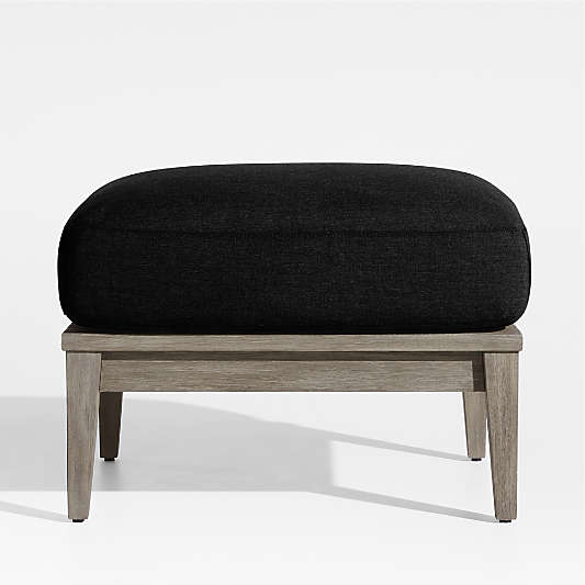 Andorra Black Sunbrella ® Outdoor Ottoman Cushion