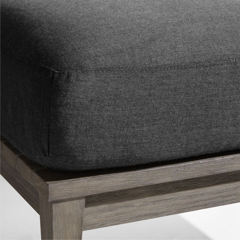 Andorra Weathered Grey Wood Outdoor Ottoman with Charcoal Sunbrella ® Cushion - image 5 of 6