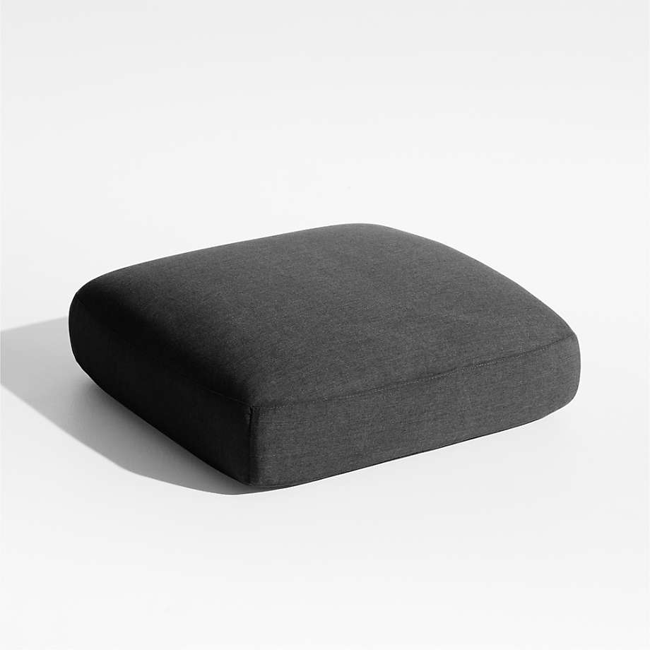 Andorra Grey Wood Outdoor Ottoman with Charcoal Sunbrella Cushion ...