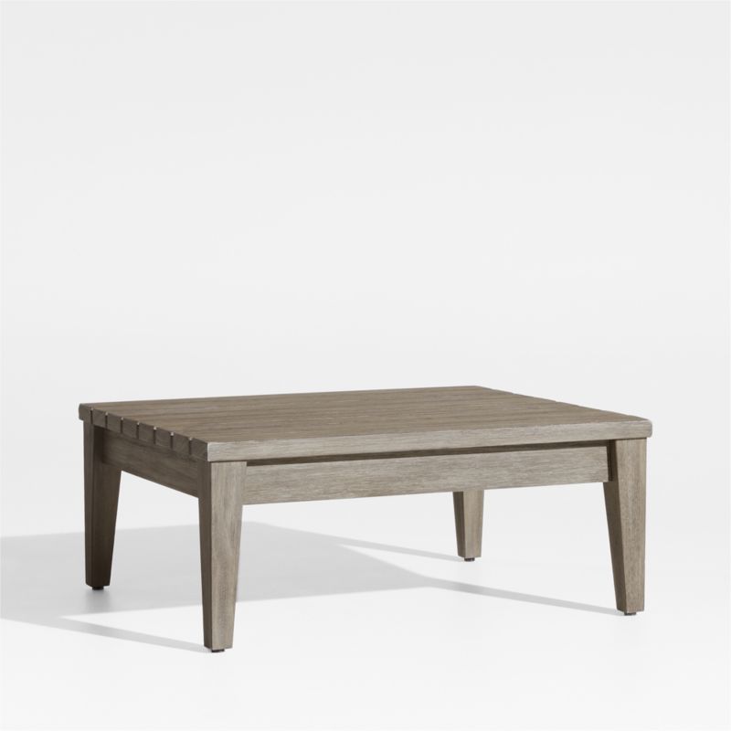 Andorra Weathered Grey Wood Outdoor Ottoman Frame