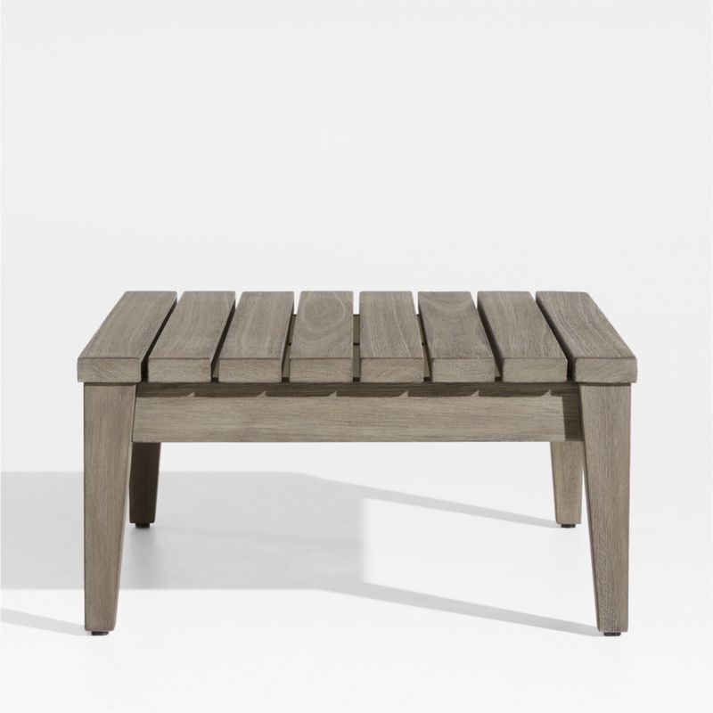 Andorra Weathered Grey Wood Outdoor Ottoman Frame