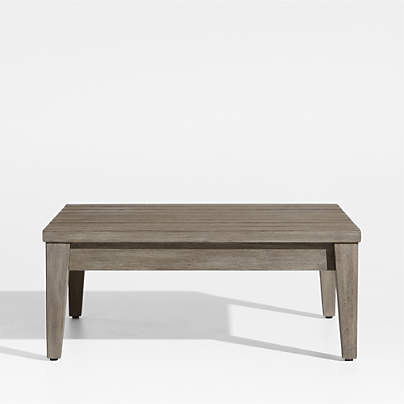 Andorra Weathered Grey Wood Outdoor Ottoman Frame