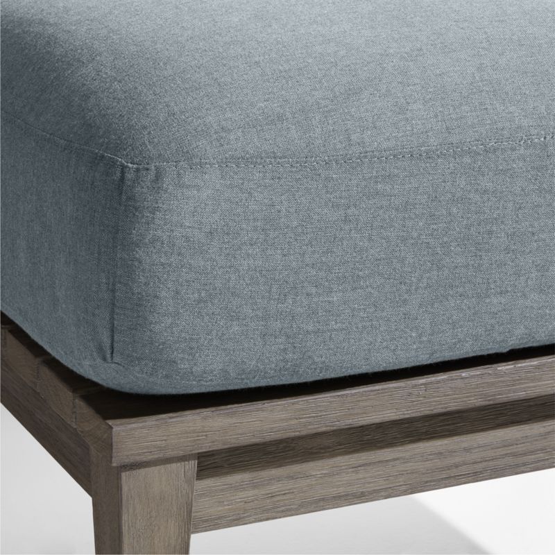 Andorra Weathered Grey Wood Outdoor Ottoman with Haze Grey Sunbrella ® Cushion - image 5 of 6