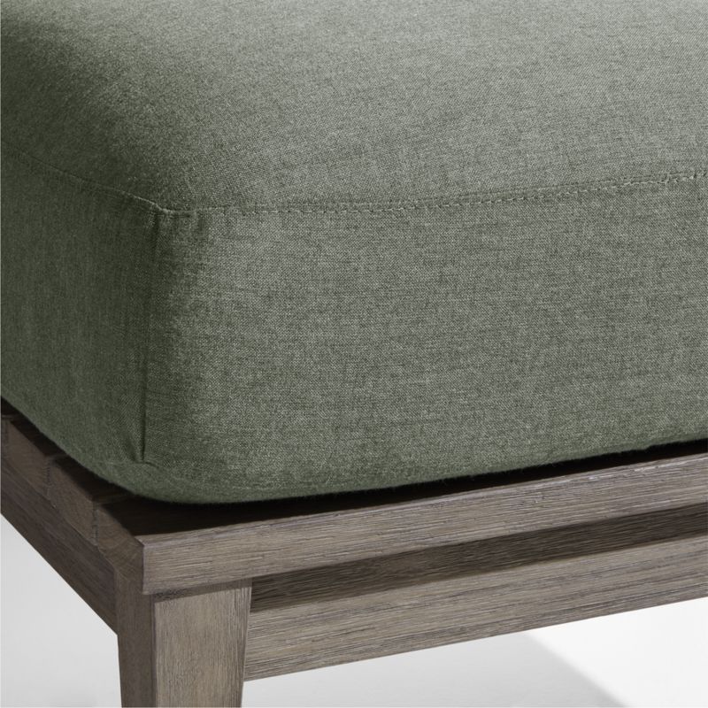 Andorra Weathered Grey Wood Outdoor Ottoman with Sage Green Sunbrella ® Cushion - image 5 of 6