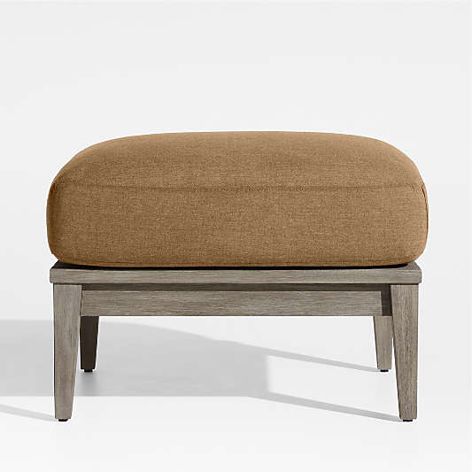Andorra Cast Teak Brown Sunbrella ® Outdoor Ottoman Cushion