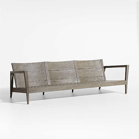 Andorra 97" Weathered Grey Wood Outdoor Sofa Frame