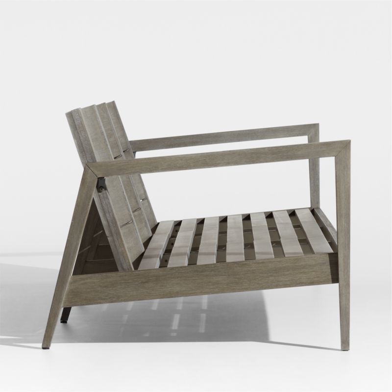 Andorra 97" Weathered Grey Wood Outdoor Sofa Frame