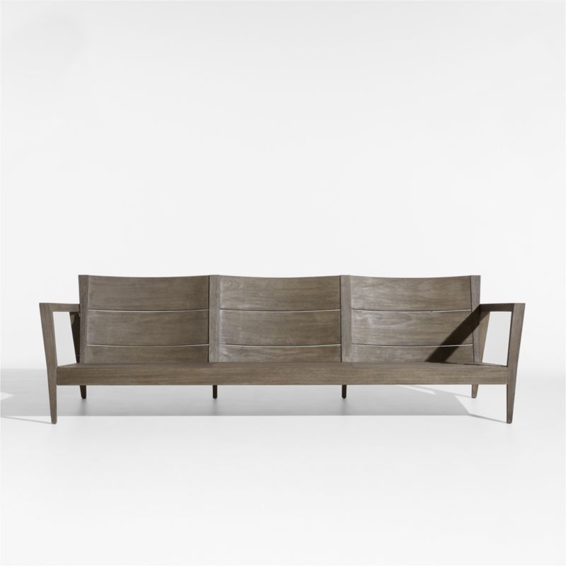 Andorra 97" Weathered Grey Wood Outdoor Sofa Frame
