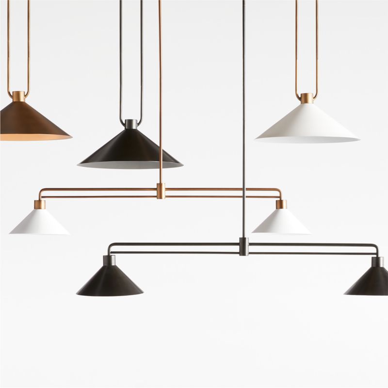 Andre White and Brass Cone Pendant Light 20" - image 7 of 8