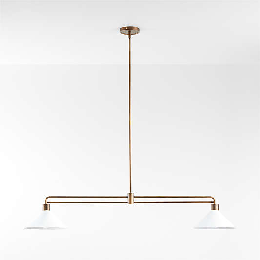 Andre White and Brass 2-Light Pendant