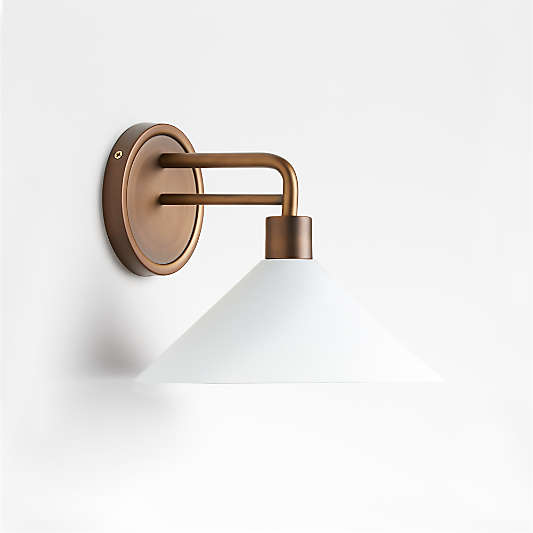 Andre White and Brass Wall Sconce Light