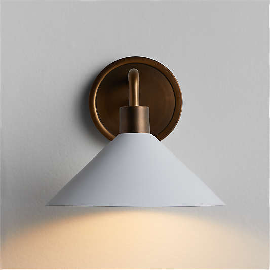 Andre White and Brass Wall Sconce Light