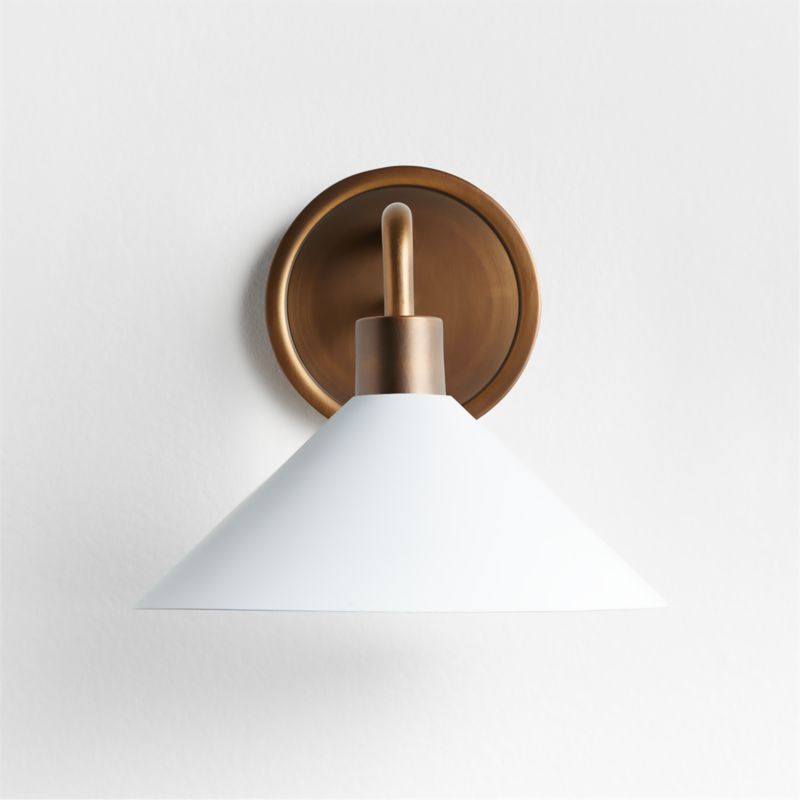 Andre White and Brass Wall Sconce Light - image 5 of 10