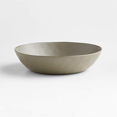 Andres Matte Grey Outdoor Melamine Low Bowl