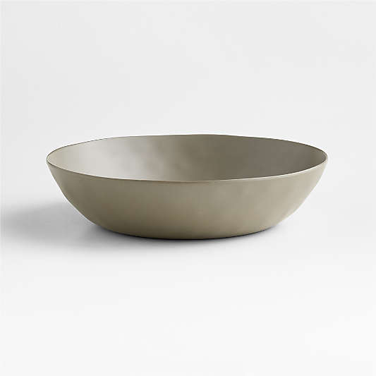 Andres Matte Grey Outdoor Melamine Low Bowl