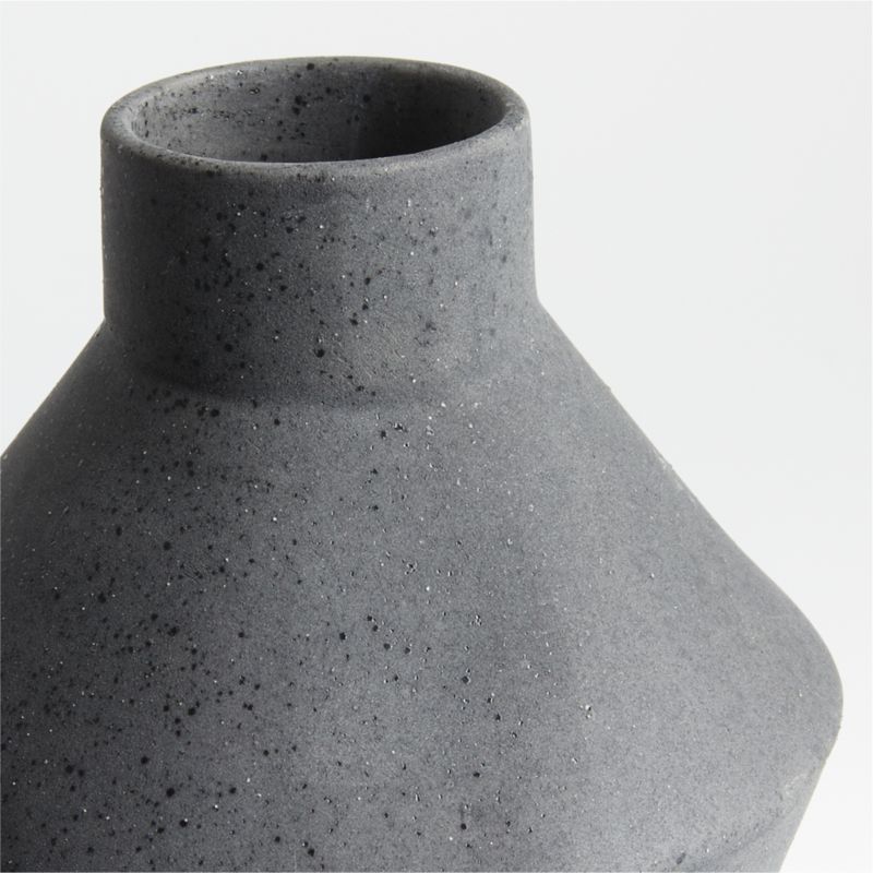 Angle Black Ceramic Vase 14"
