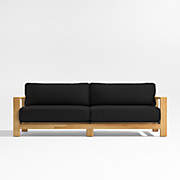 Walker 90" Metal Outdoor Sofa with White Sunbrella ® Cushions