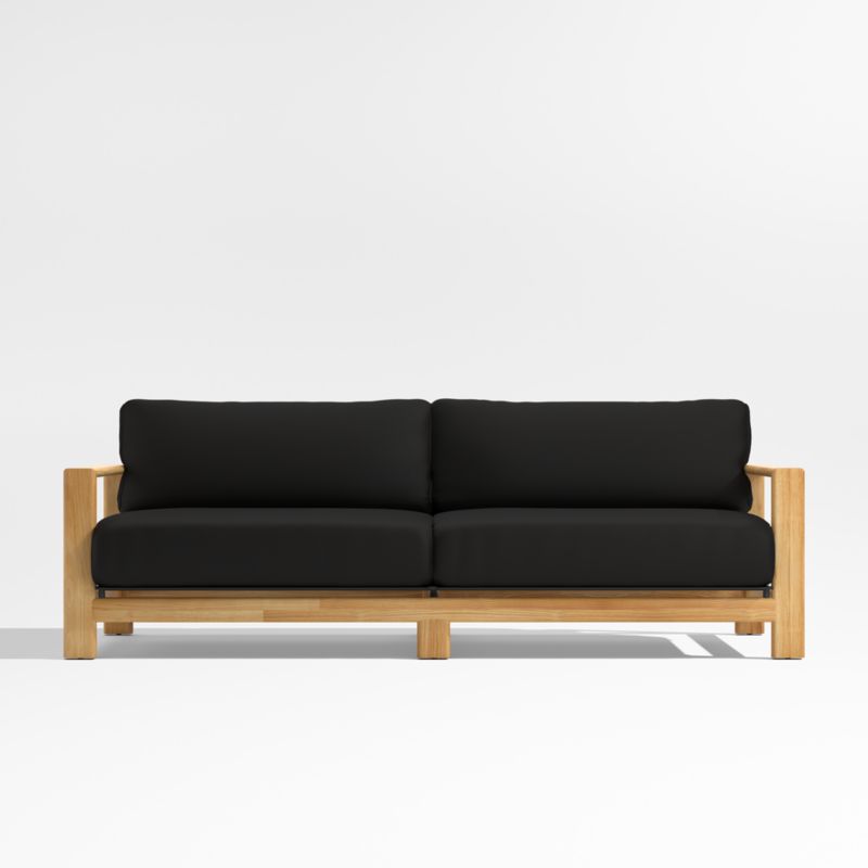 Walker 90" Metal Outdoor Sofa with White Sunbrella ® Cushions