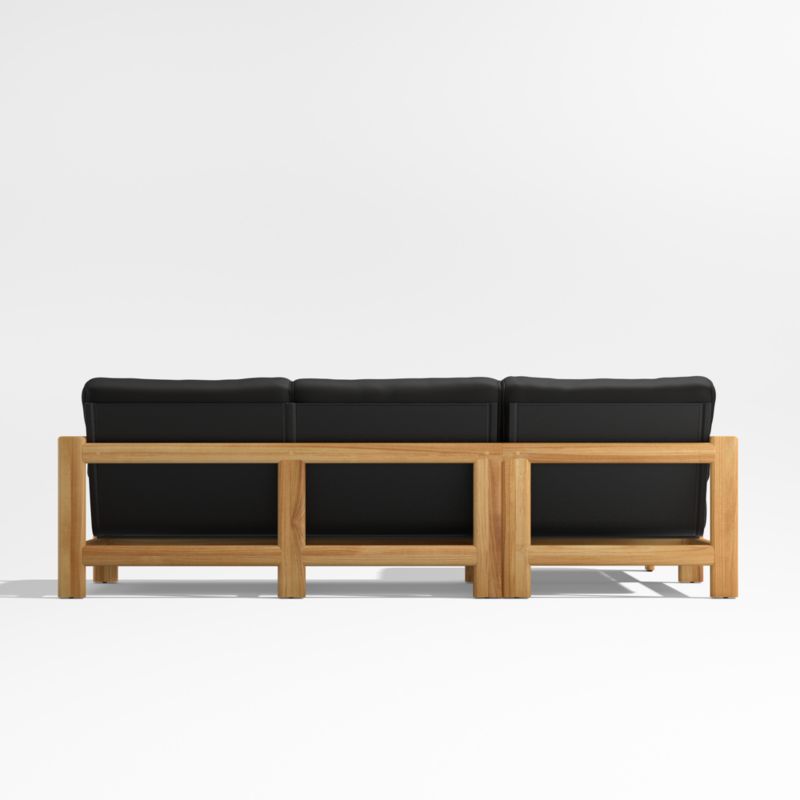 Anguilla Teak 2-Piece Left-Arm Chaise Outdoor Sectional Sofa with Black Cushions - image 7 of 9