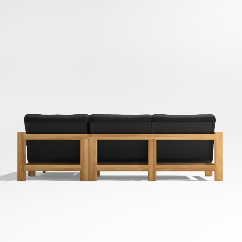 Anguilla Teak 2-Piece Right-Arm Chaise Outdoor Sectional Sofa with Black Cushions - image 7 of 9