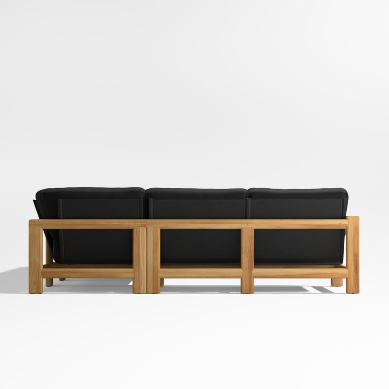 Anguilla Teak 7-Piece U-Shaped Outdoor Sectional Sofa with Black Cushions - image 6 of 9