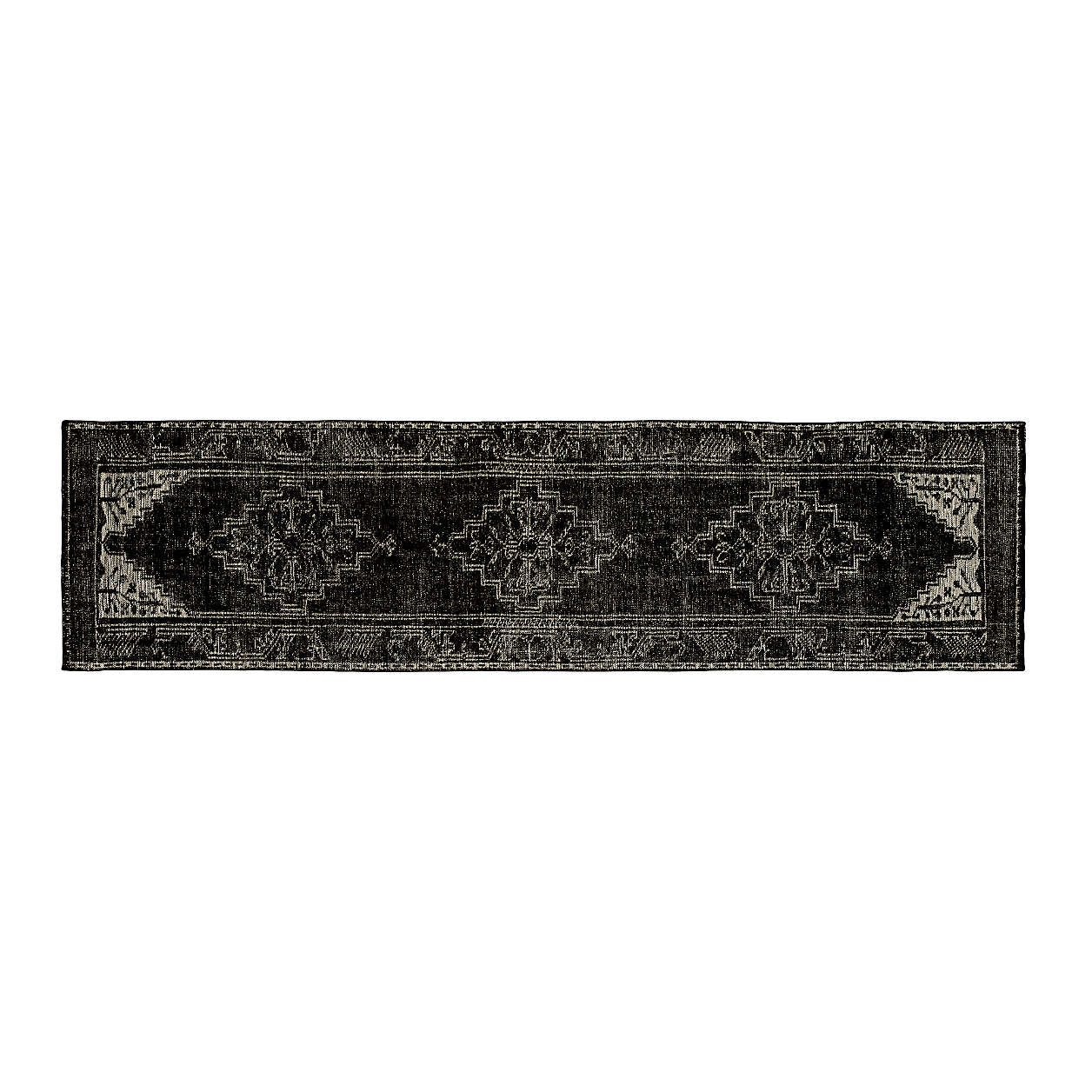 Anice Black Hand Knotted OrientalStyle Runner Rug 2.5'x10' + Reviews Crate & Barrel