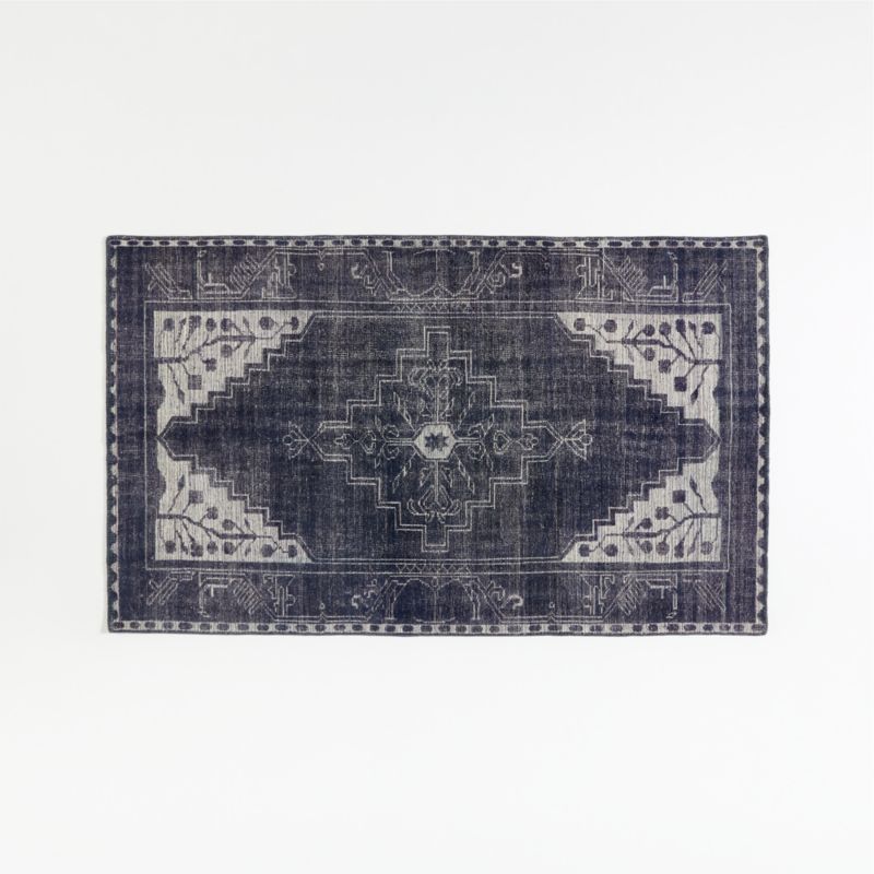Anice Indigo Hand Knotted OrientalStyle Rug 5'x8' Crate & Barrel