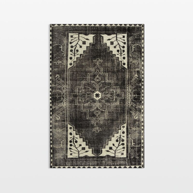Anice Black Hand Knotted Oriental-Style Area Rug 6'x9'