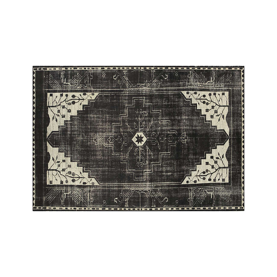 Anice Black Hand Knotted OrientalStyle Area Rug 9'x12' + Reviews Crate & Barrel