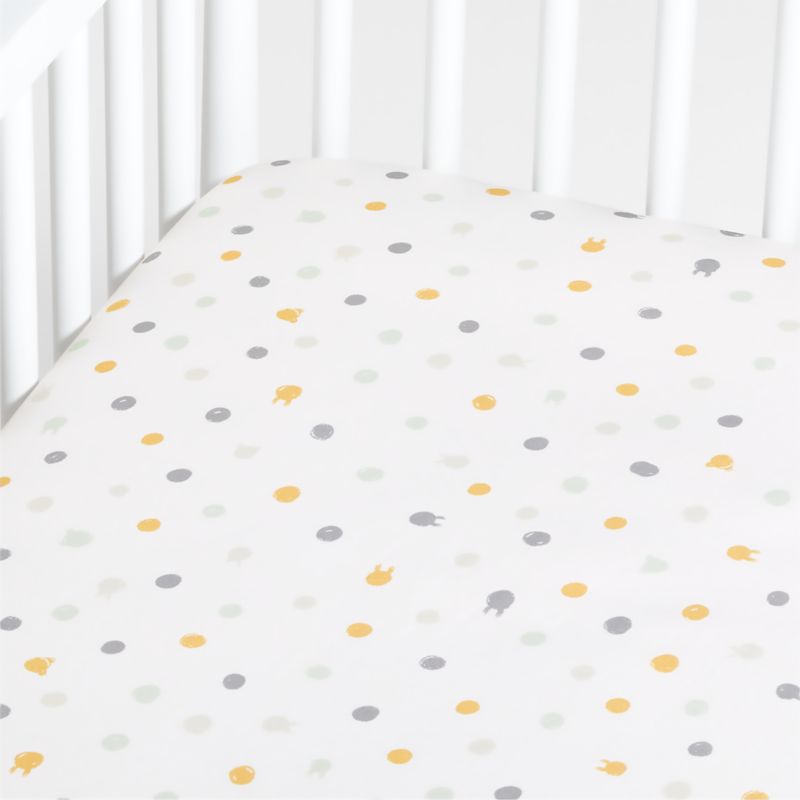 Yellow Animal Dot Organic Baby Crib Fitted Sheet
