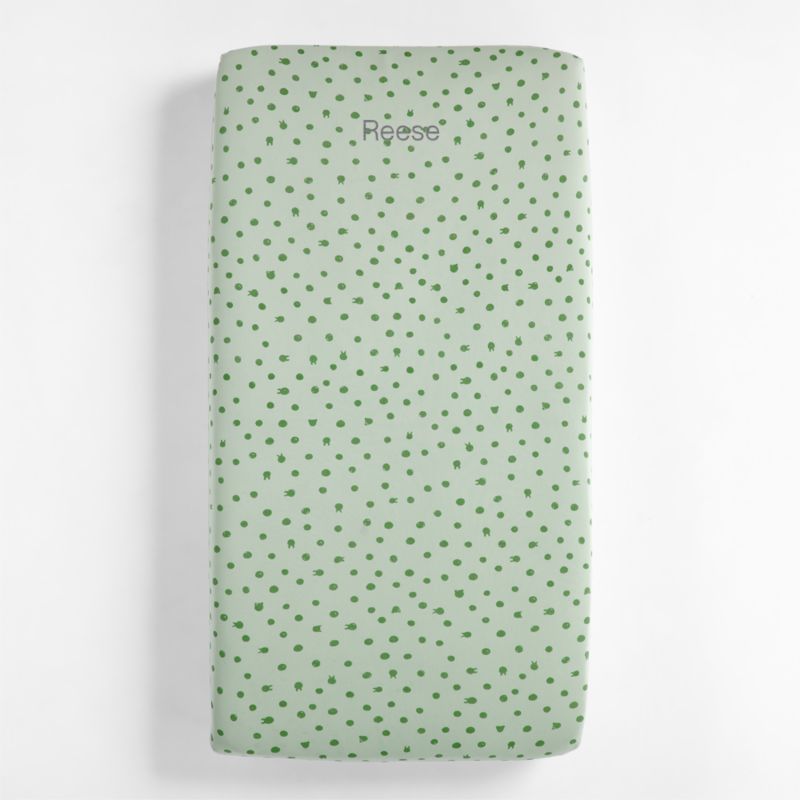 Baby's First Green Animal Dot Organic Jersey Baby Crib Fitted Sheet - image 8 of 10