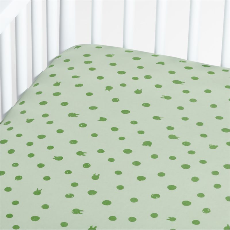 Baby's First Green Animal Dot Organic Jersey Baby Crib Fitted Sheet - image 0 of 10