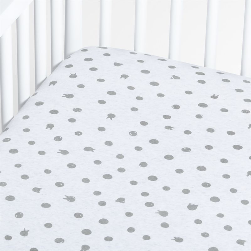 Baby's First Animal Dot Organic Jersey Baby Crib Fitted Sheet