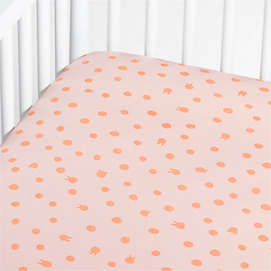 View Baby's First Pink Animal Dot Organic Jersey Baby Crib Fitted Sheet details