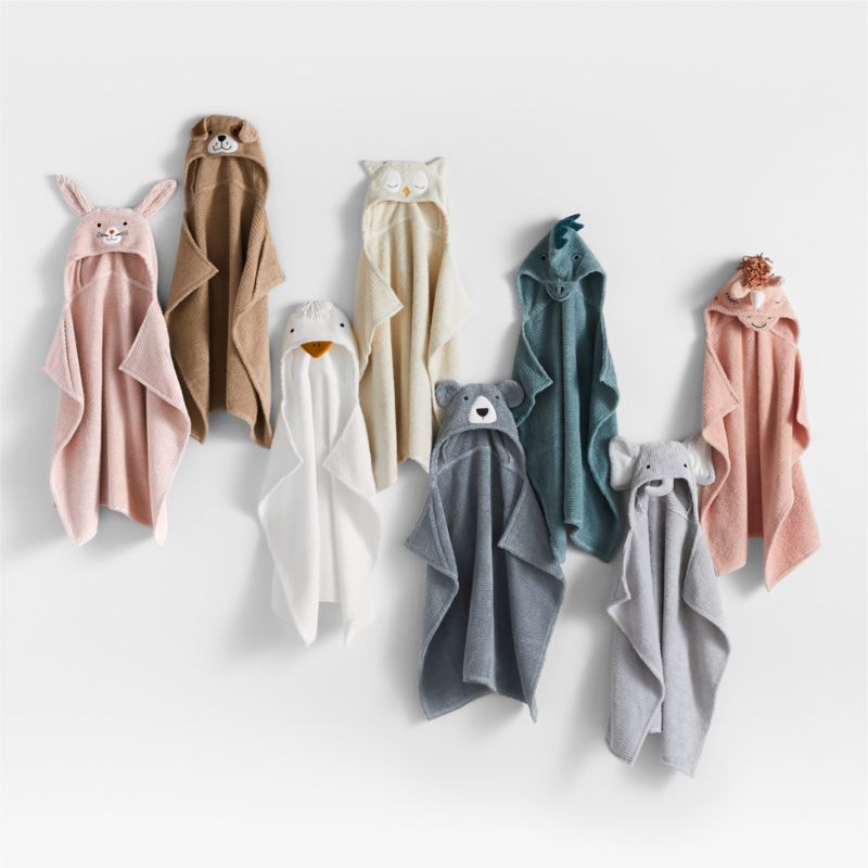 Bunny Mauve Rose Organic Cotton Hooded Baby Towel - image 2 of 7