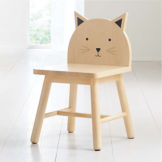 Cat Animal Wood Kids Play Chair