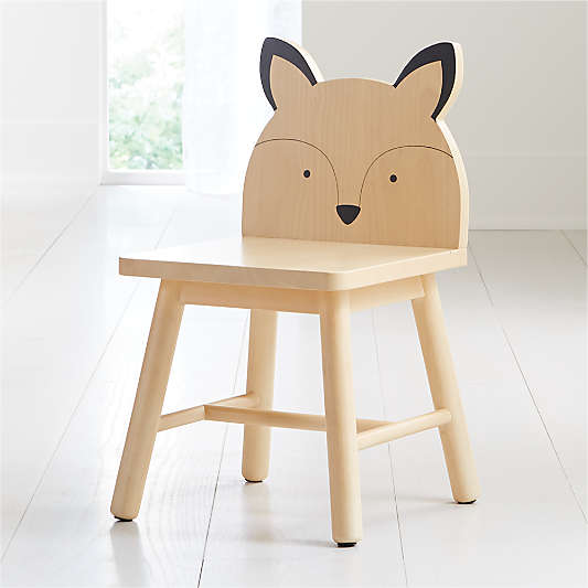 Fox Animal Wood Kids Play Chair