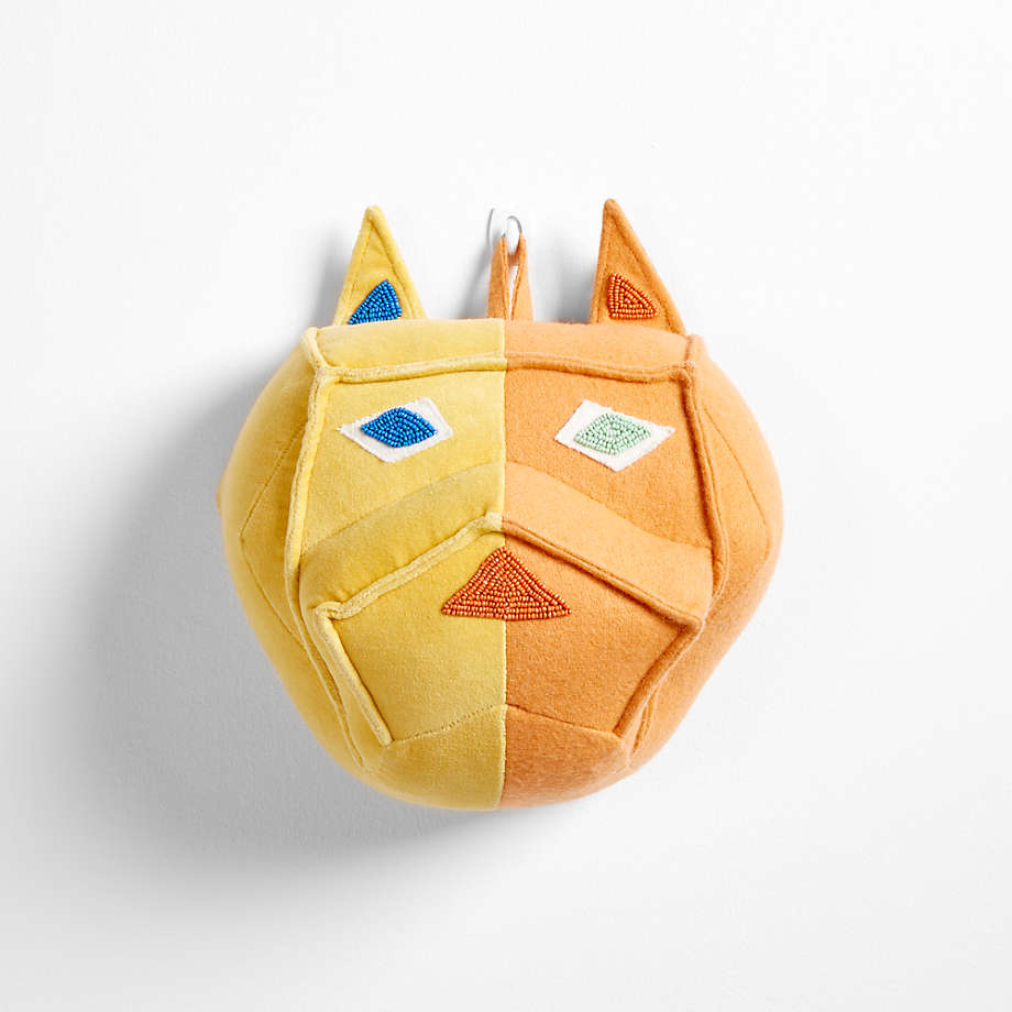 Felt Orange & Yellow Dog Animal Head Wall Decor + Reviews Crate & Kids